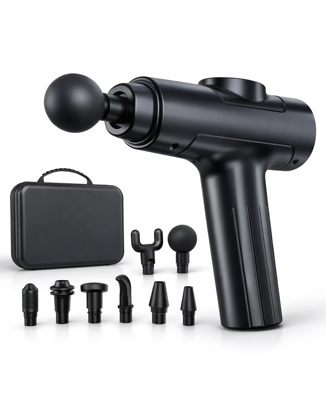 Mini pistolet de massage – 6 vitesses, 8 embouts, rechargeable