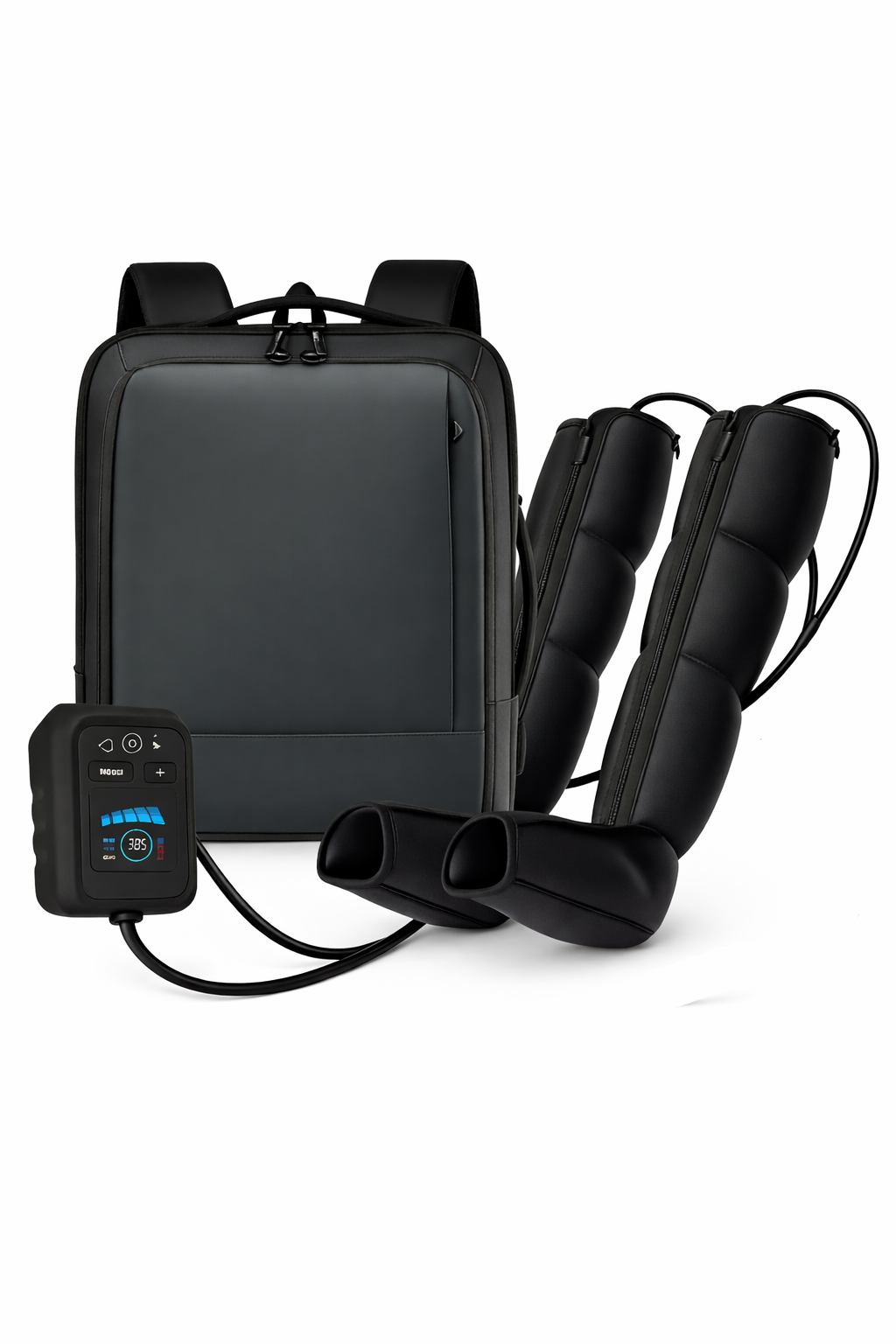 Bottes de compression d’air – 4 zones, rechargeables, sac à dos inclus
